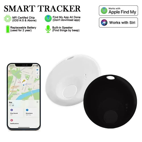 Never lose track of your valuables again with the Smart Bluetooth Tracker. Designed to help you quickly locate your everyday essentials, this compact tracking device easily attaches to keys, wallets, backpacks, luggage, purses, pet collars, and more.

Using Bluetooth technology and a companion mobile app, the tracker lets you locate nearby items with a simple tap. If your belongings are out of sight, trigger a loud alert to help you find them quickly. You can also use the tracker to locate your paired smart