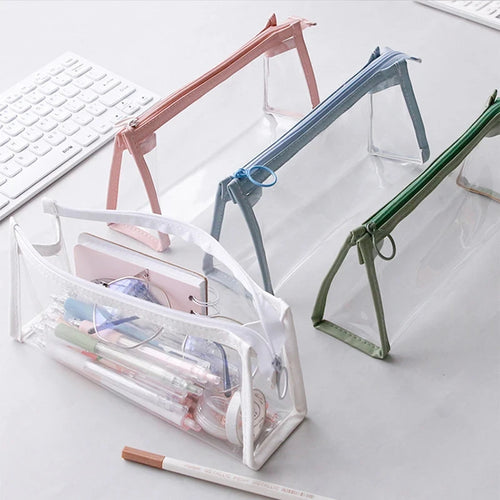 Keep your stationery organized and easily accessible with the Transparent Large Capacity Pencil Case. Designed for students, professionals, artists, and office workers, this spacious pencil pouch offers plenty of room for pens, pencils, markers, erasers, rulers, and other everyday essentials.

Its transparent design allows you to quickly find what you need without rummaging through your bag, while the durable, water-resistant material helps protect your supplies from dust, spills, and daily wear. 