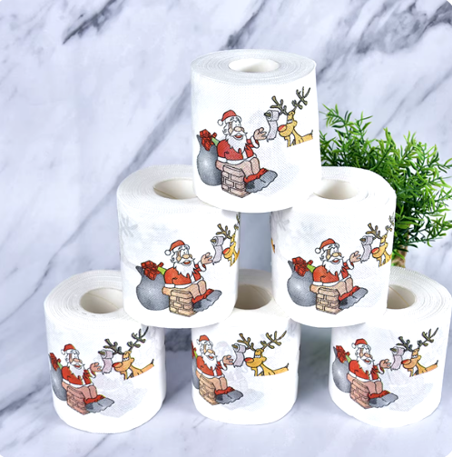 Personalized Toilet Paper Rolls - Christmas Edition with Santa Claus