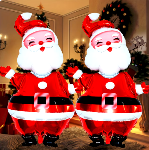 Large Santa Claus Aluminum Foil Balloon, Decorative Christmas Party Supplies, 119cm, 1Pc