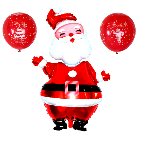 Large Santa Claus Aluminum Foil Balloon, Decorative Christmas Party Supplies, 119cm, 1Pc